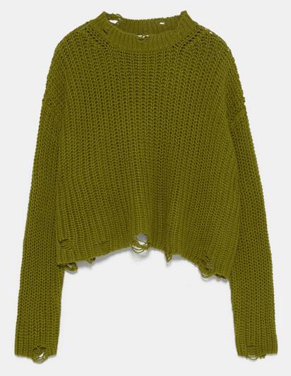 Womens knitted pullover Hole decoration