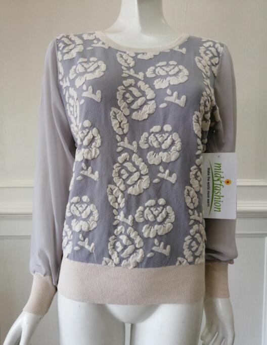 Women's knitted sweater jacquard pullover knitwear