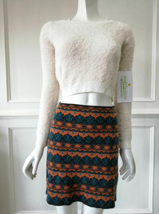 Women's knitted sweater skirt knitwear china