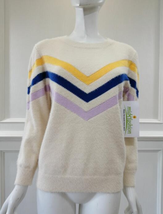 Women's knitted sweater intarsia pullover china