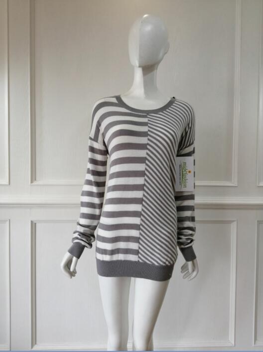 Knit fashion stripes pullover Women's knitted china
