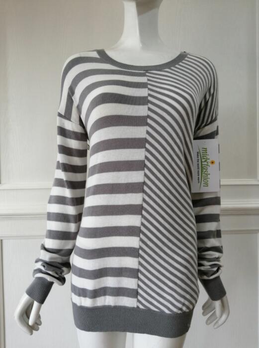 Knit fashion stripes pullover Women's knitted china