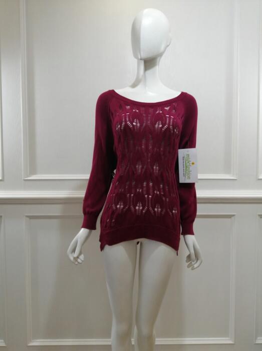 Knit hollowed out pullover Women's knitted china