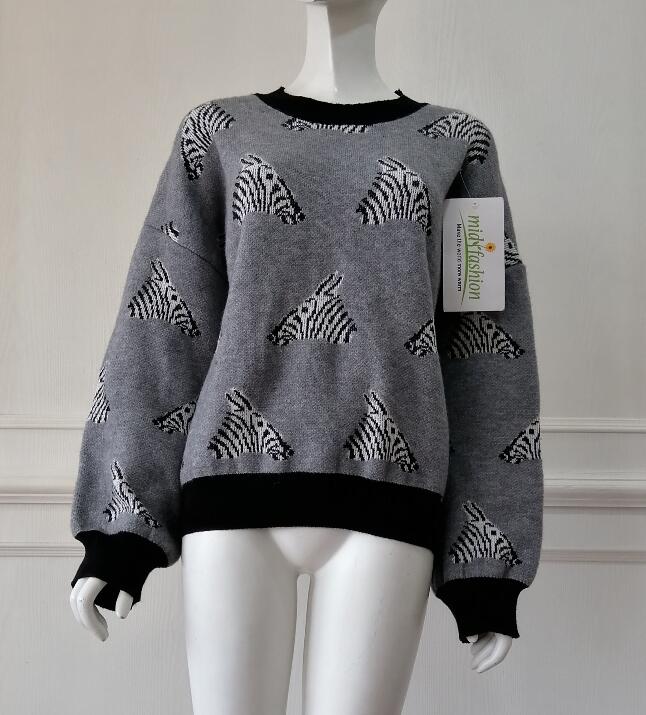 Sweater manufacturer china zebra pullover Jacquard